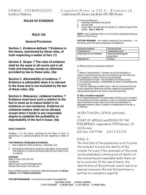 Evidence in Carnapping Cases: Legal Framework and .